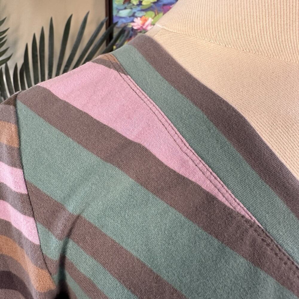 Tommy Bahama Maxi Dress Women S Retro Chevron Cotton Spandex Mint Brown Pink - Picture 7 of 12